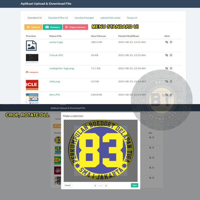 Jual aplikasi web source code upload dan download semua file full