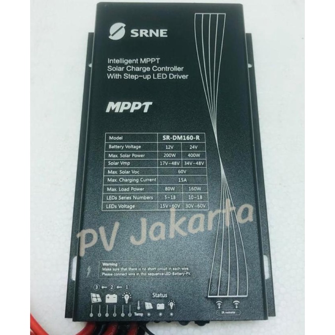 Jual Murah SRNE MPPT SR-DM160-R 15A Solar Charge Controller + LED ...