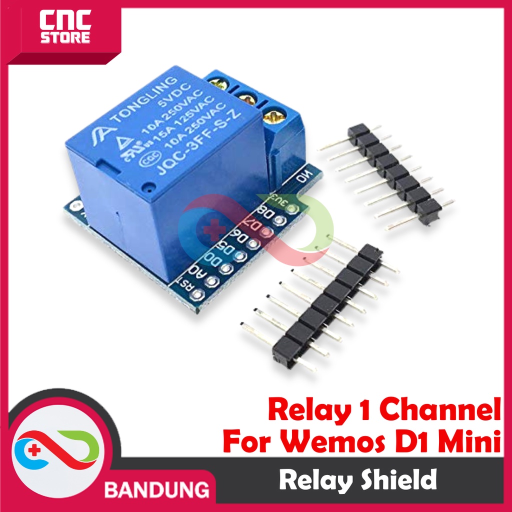 thumbnail image 2 of WeMos D1 Mini Relay Shield – 5V/12V For ESP8266, Arduino UNO R3 Development Board 2 of 5