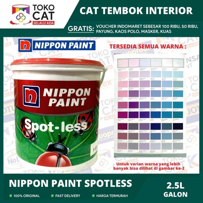 Jual Cat Tembok Dalam Nippon Paint Spotless Warna Brilliant White 2.5