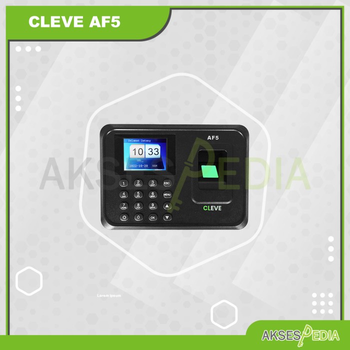Jual [New Ori] Mesin Absensi Fingerprint Cleve Af5 Tanpa Software / Ssr ...