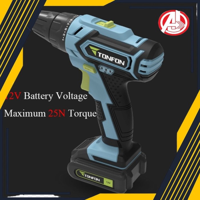 Jual COD Wireless Electric Cordless Drill Bor Listrik 12V 2012004 Black ...