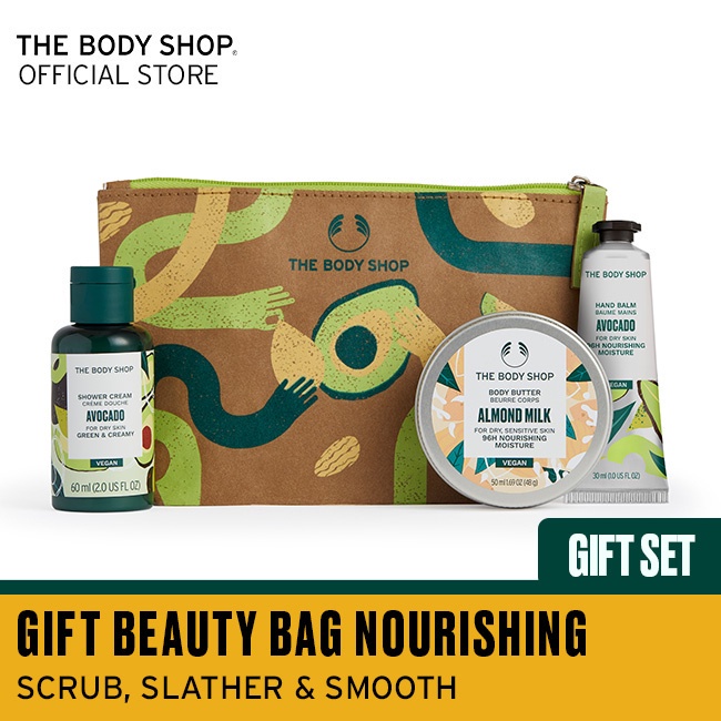 Jual The Body Shop Gift Hamper Beauty Bag Nourishing Shopee Indonesia