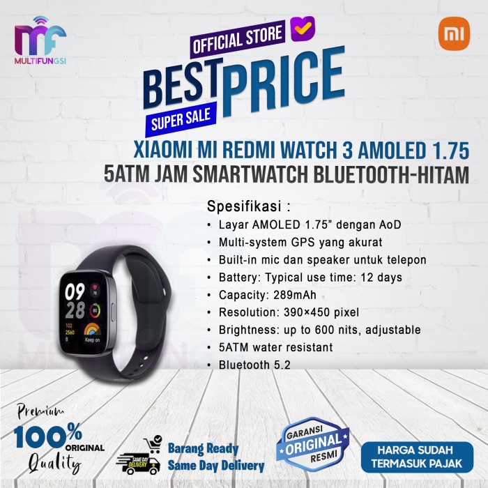 NEW XIAOMI MI REDMI WATCH AMOLED 5ATM JAM SMARTWATCH BLUETOOTH  ORIGINAL TERBARU