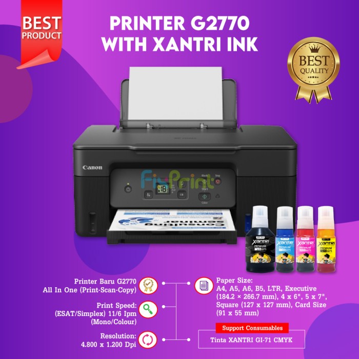 Jual Printer Canon Pixma G2770 G 2770 Print Scan Copy Tinta Original Gi71 Shopee Indonesia 9093