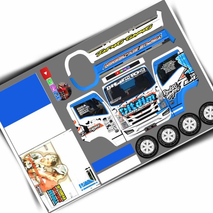 Jual Stiker Pola Miniatur Truk Oleng Nmr71 Biru Skala 16 Ukuran Besar