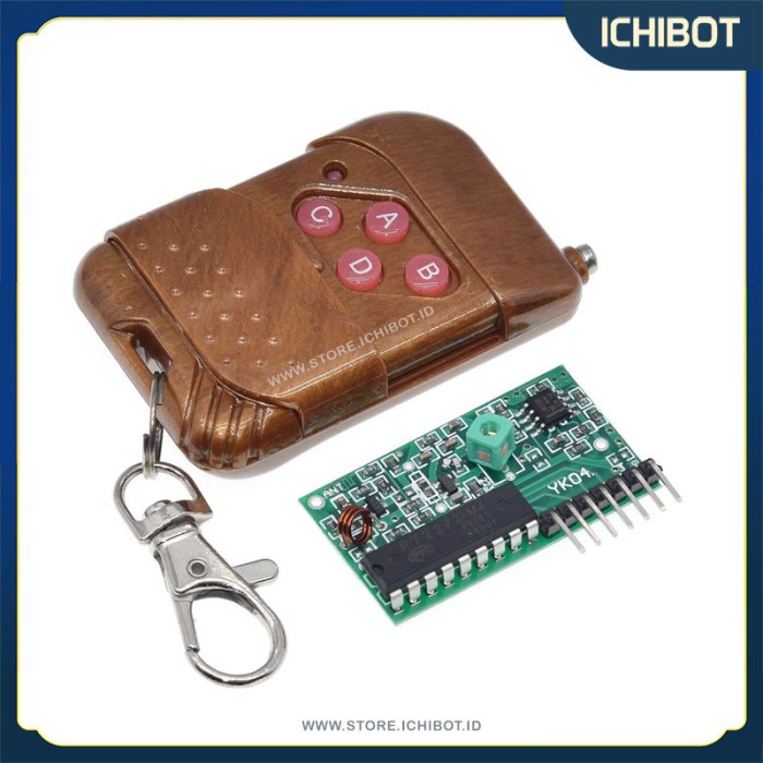 Jual Set Remote Kit Control Wireless 2262 2272 Receiver M4 4 Tombol ...