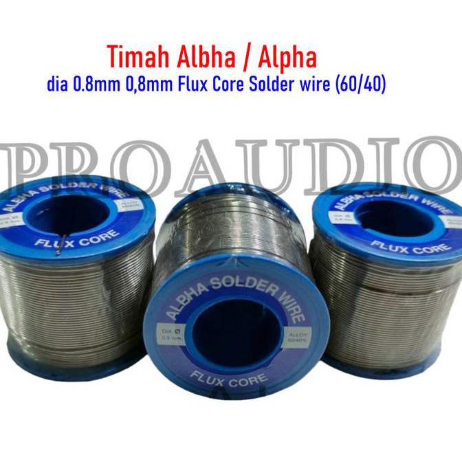 Jual Timah Solder Alpha /Alfa dia 0.8mm 0,8mm Flux Core Solder wire (60 ...