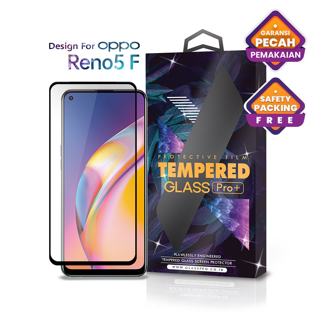 Jual Glass Pro Tempered Glass Oppo Reno5 F Reno 5F Full Cover - Premium ...