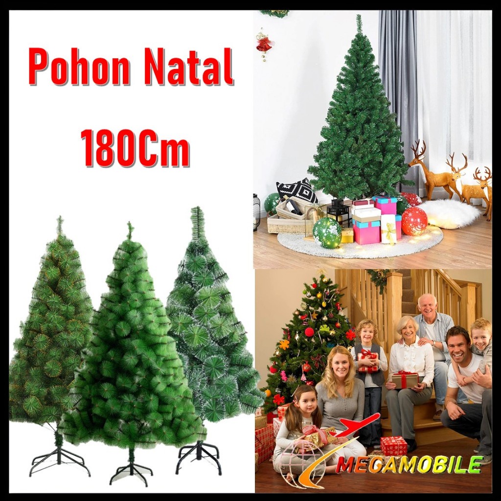 Jual MM - Pohon Natal 180CM 4 Kaki Gold Pine Dekorasi Rumah Hiasan ...