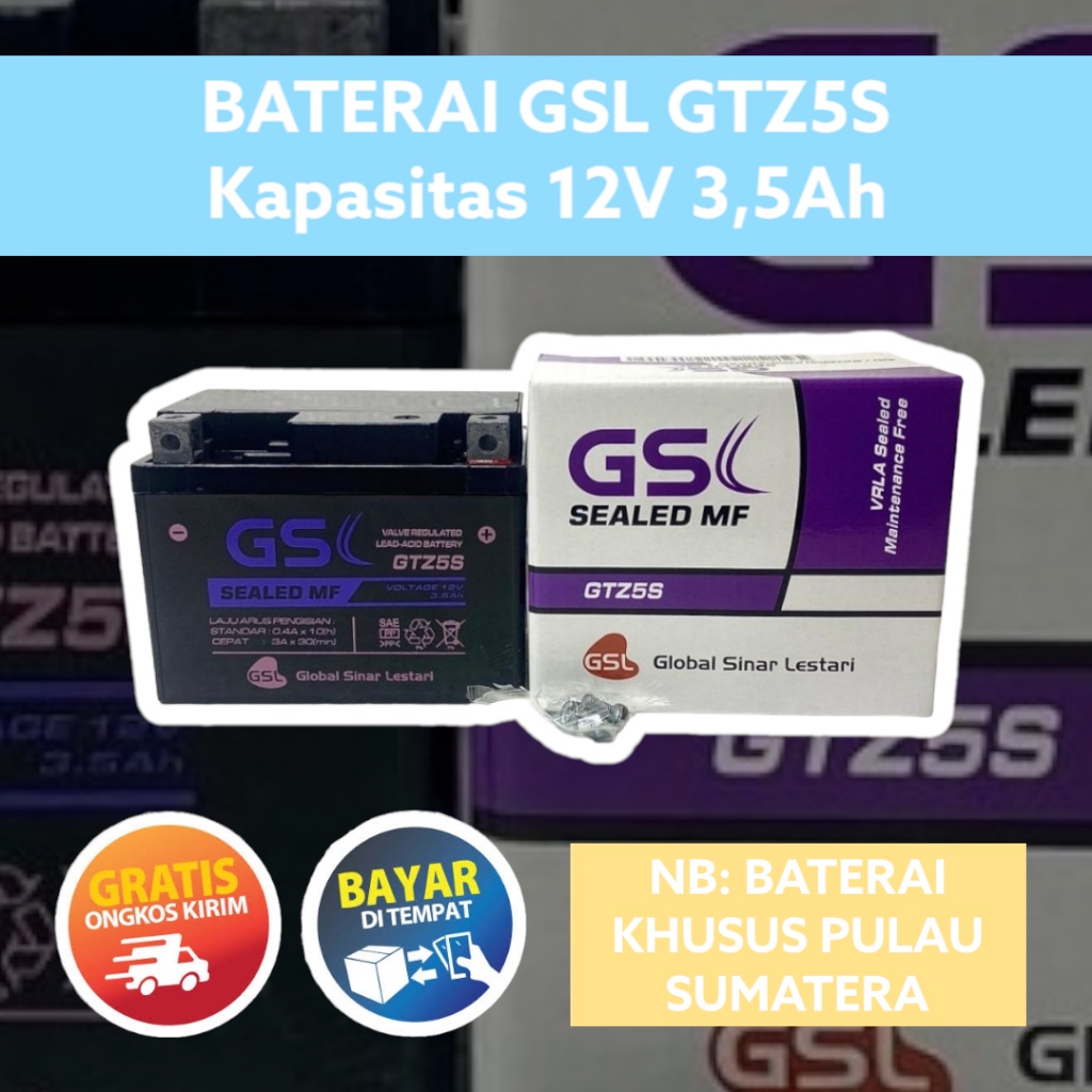 Jual Aki Motor Honda Beat FI CW CBS KARBU GTZ5S GS Accu Kering MF