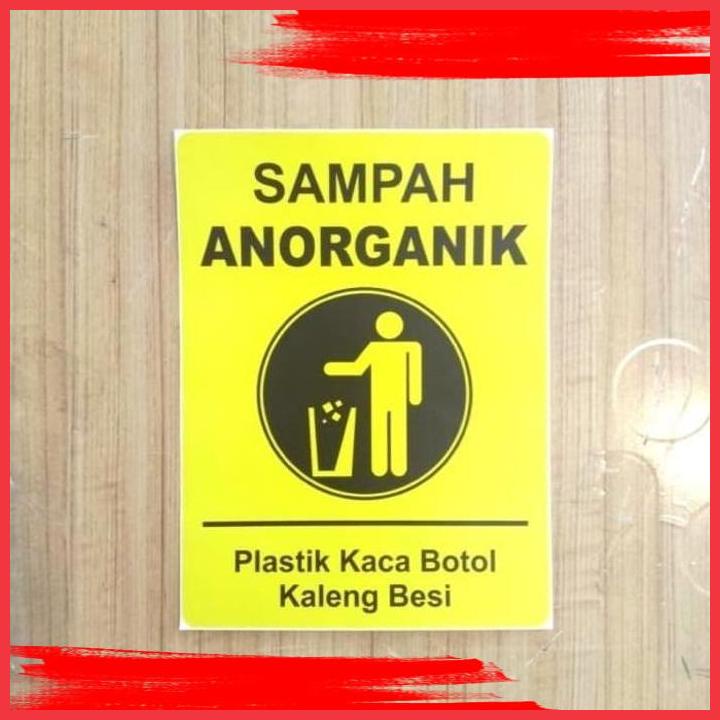 Jual Sai Sign Sticker K3 Rambu Safety Sampah Anorganik Ukuran 15x20cm