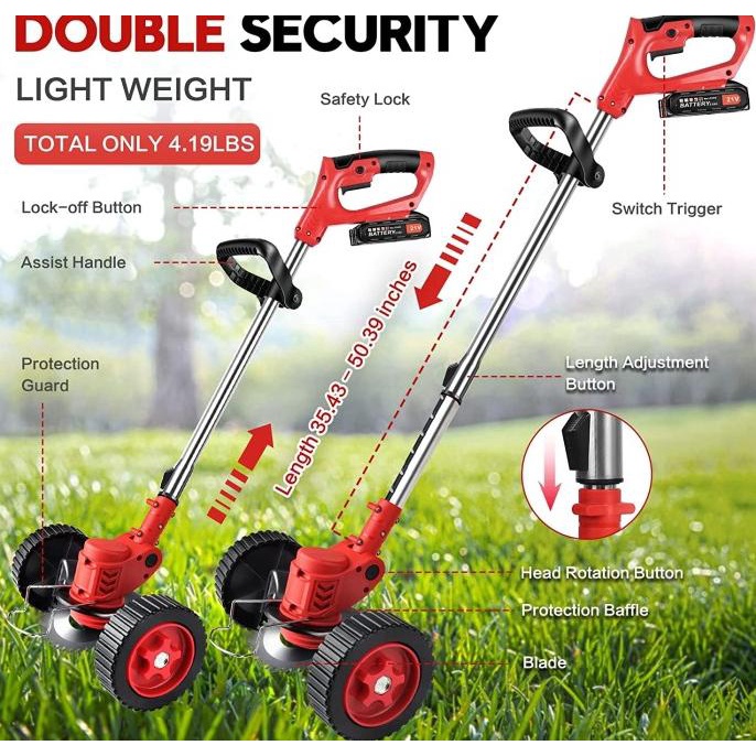 Jual Mesin Potong Rumput dengan roda mesin pemotong rumput listrik padi ...