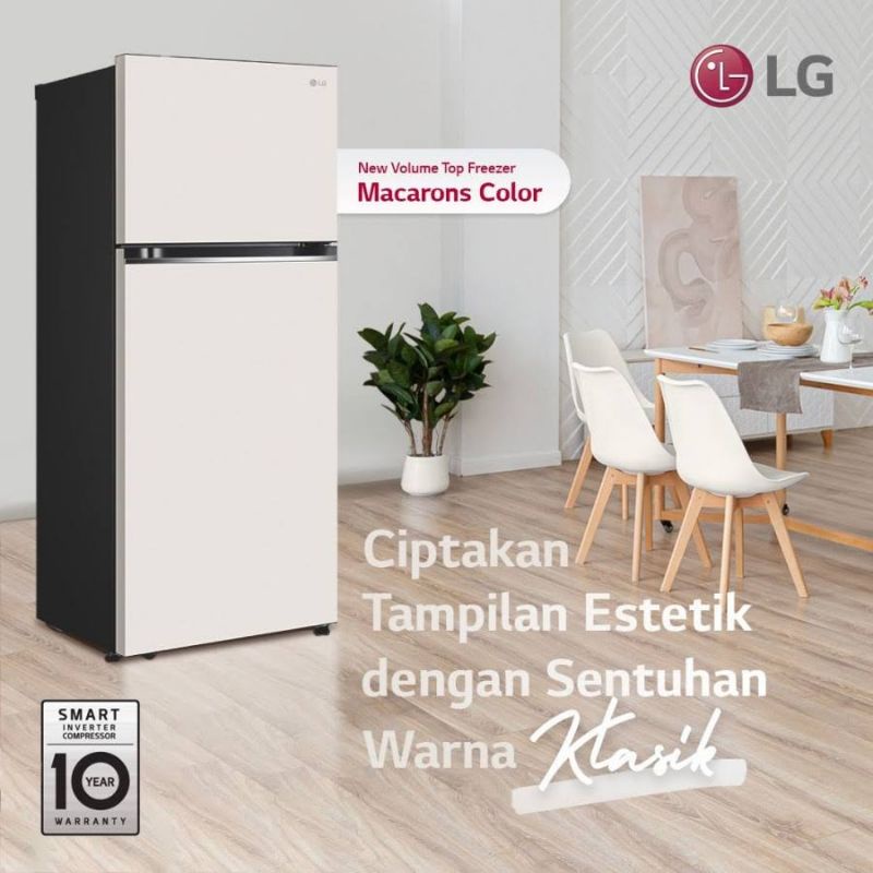 Jual Kulkas Lg Gn B Pqgb Liter Macaron Warna Beige Gnb Pqgb Shopee Indonesia