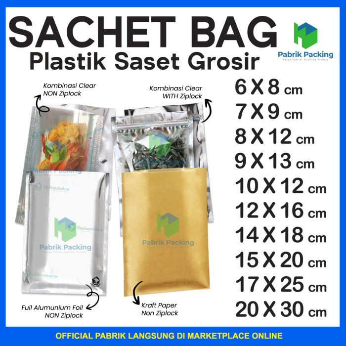 Jual Plastik Sachet Bag Saset Alumunium Foil Saset Rempah Kopi Satuan ...