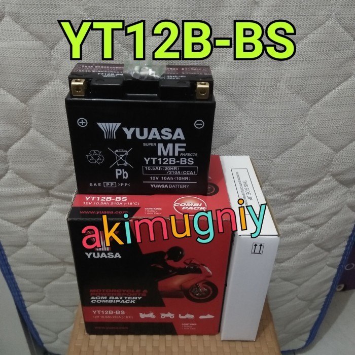 Jual [Original] Aki Motor Yuasa Yt12B-Bs 12V 10Ah Ducati R1 R6 Triumph ...
