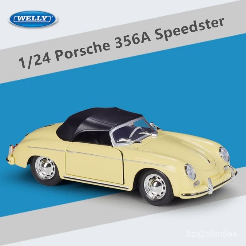 Voiture Miniature Porsche 356A Speedster - 1/24 Welly Diecast - Modèle Métal - Neuf