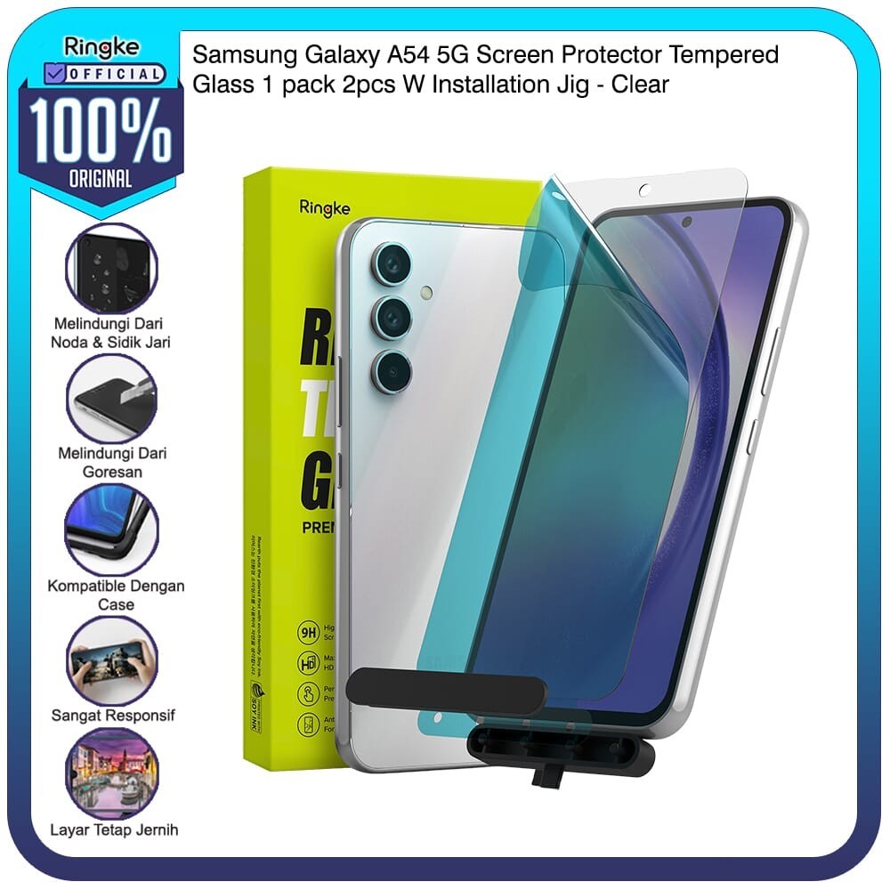 Jual Ringke Samsung A54 Screen Protector Tempered Glass Pack + Instal ...