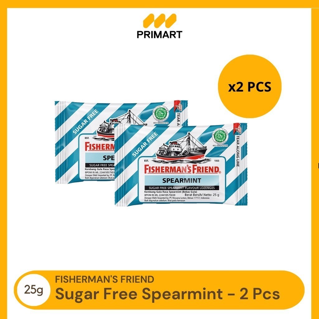Fisherman's Friend Spearmint Sugar Free Mints Lozenges – 25g Box, 12 Pack Bulk