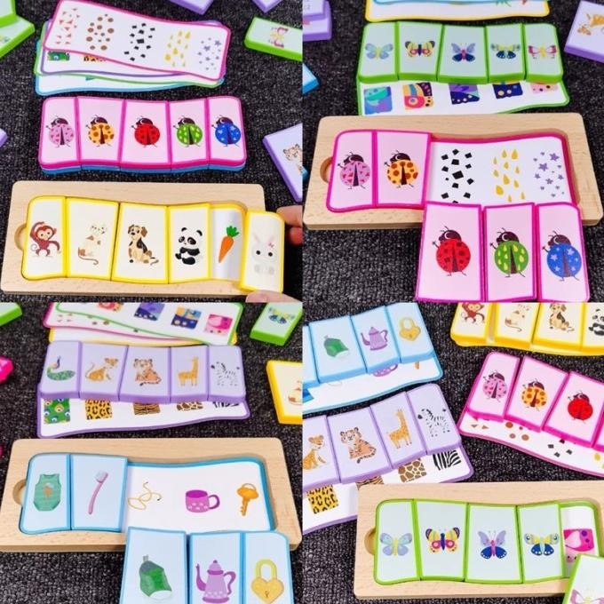 Jual Children Wooden Matching Bingo Game Mainan Cocok Gambar Anak ...