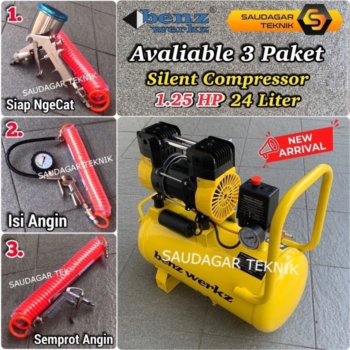 Jual Mesin Kompresor Angin Oiless Oilless Silent Kompressor Tanpa Oli Benz Shopee Indonesia 7058