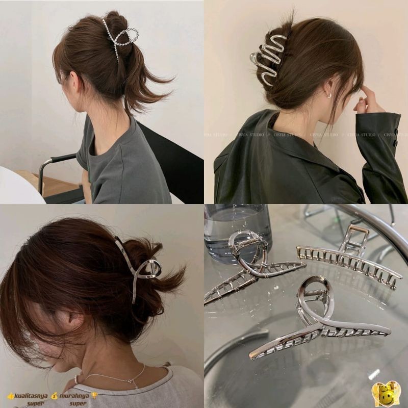 Jual jepit rambut bahan metal ukuran 10-12cm/jepit logam metalik gaya ...