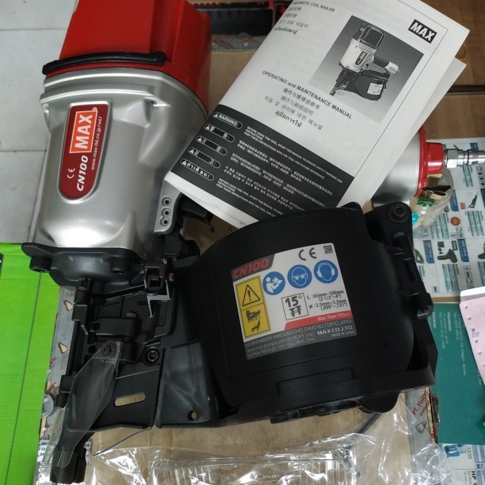 Jual MAX CN100 JAPAN AIR COIL NAILER CN 100 GUN TEMBAK PAKU PALLET ...