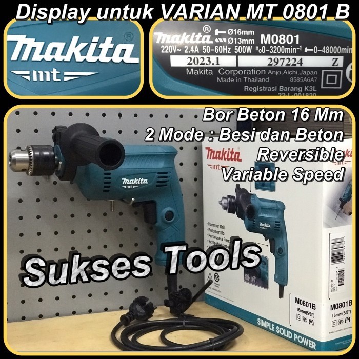 Jual Mesin Bor Beton Maktec By Makita 16 Mm Impact Drill Mt 80 B Mt80 B ...