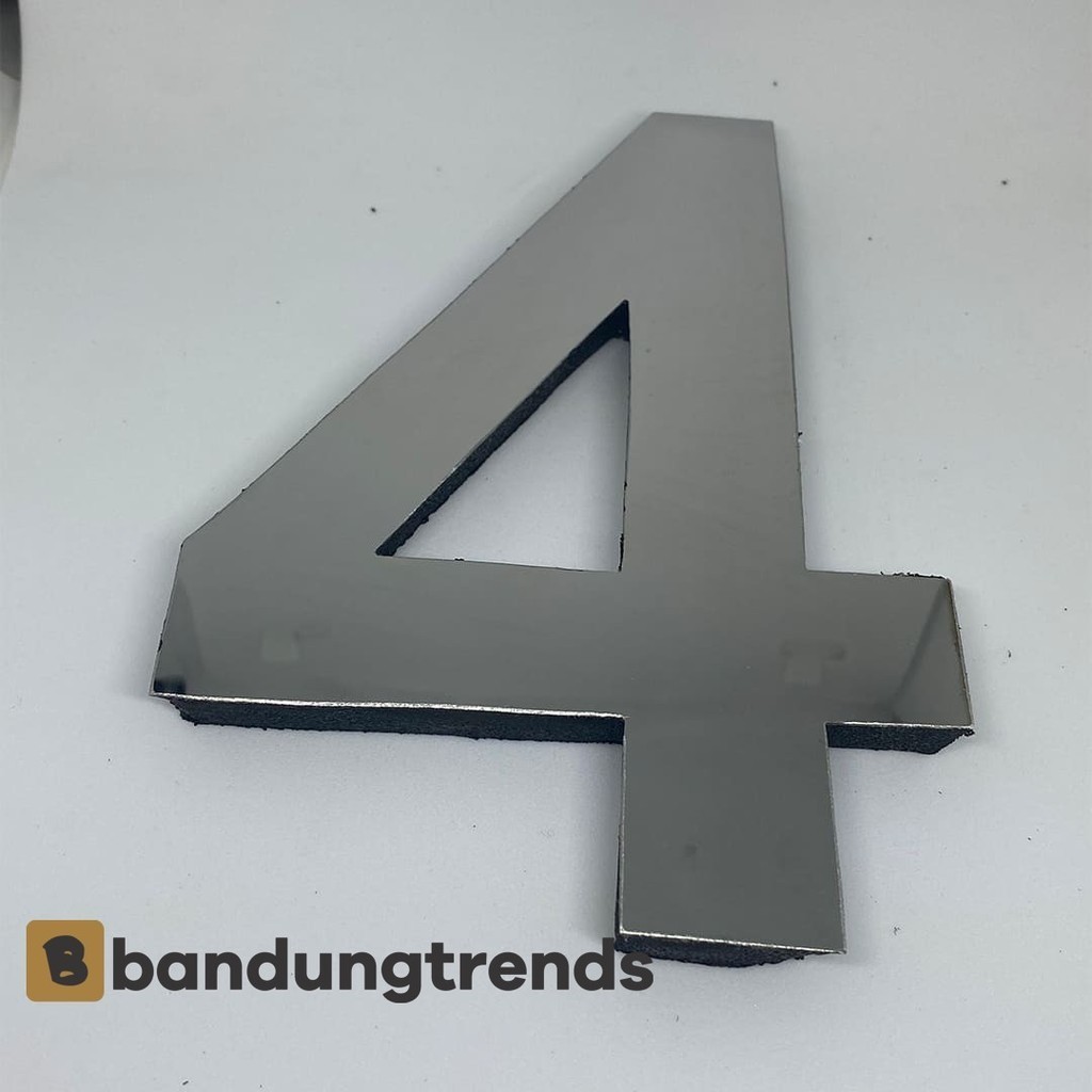 Jual Huruf Angka 4 EMPAT Stainless Spoon Untuk Nomor Rumah Atau Papan