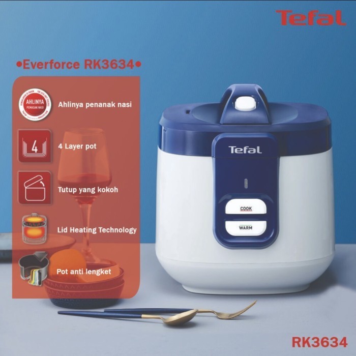 Jual Tefal Everforce Rk3634 Rice Cooker 2 Liter Penanak Nasi Blue Shopee Indonesia