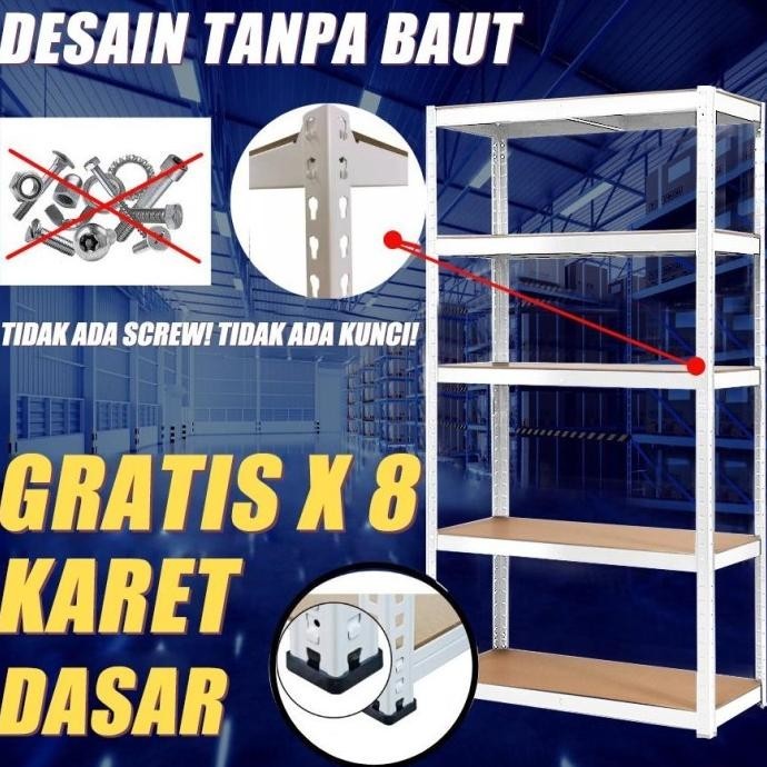 Jual Rak Besi Siku 5 Susun Rak Tanpa Baut Serbaguna Boltless Rack ...