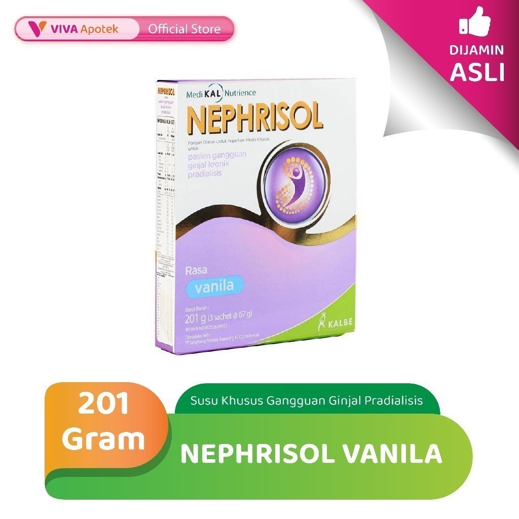 Jual Nephrisol Vanila Susu Khusus Gangguan Ginjal Pradialisis (210 Gram ...
