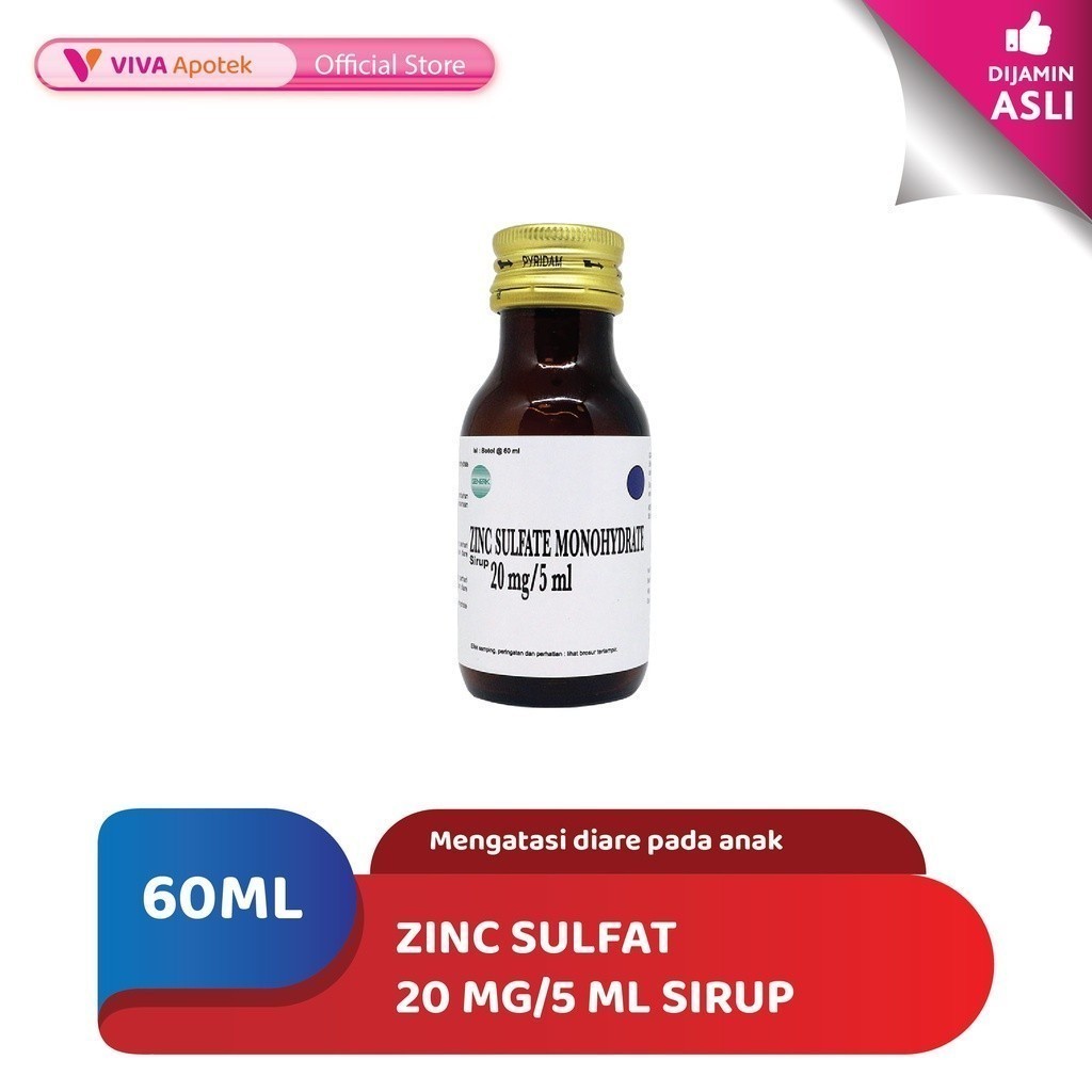 Jual Zinc Sulfat 20 mg/5 ml Sirup untuk Mengatasi Diare (60 ml ...