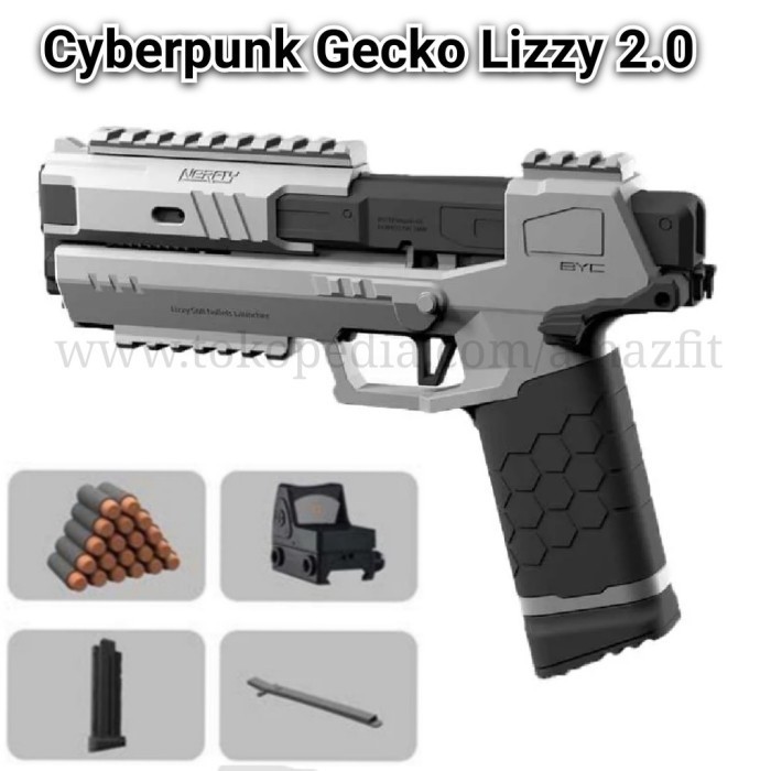 Jual Cyberpunk 2077 LIZZY Gecko 2.0 Nerfty Dart Blaster Lizzie Nerf Gun ...