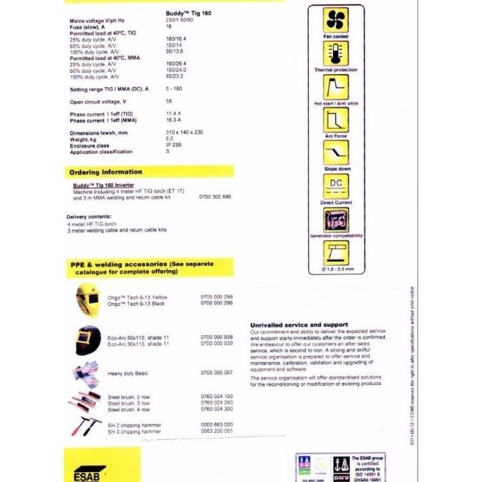 Jual Esab - Buddy Tig 160 Inverter / Mesin Las Argon Gtaw & Stick Mma ...