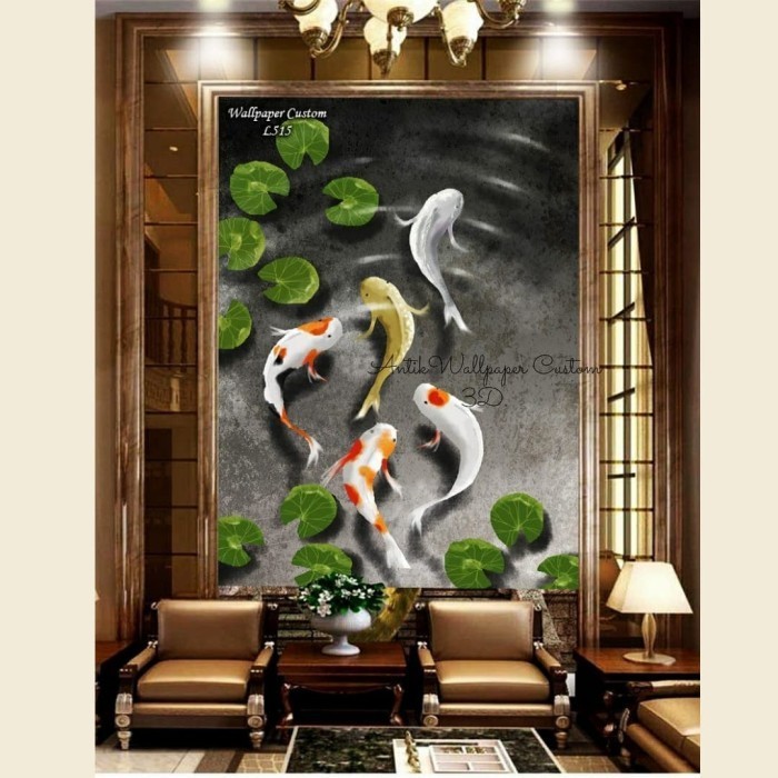 Jual Wallpaper custom 3d tema ikan-ikan - wallpaper dinding custom