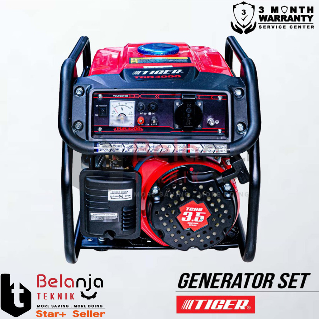 Jual Genset Tiger TGR 3000 1200 Watt Generator Set Bensin Recoil ...
