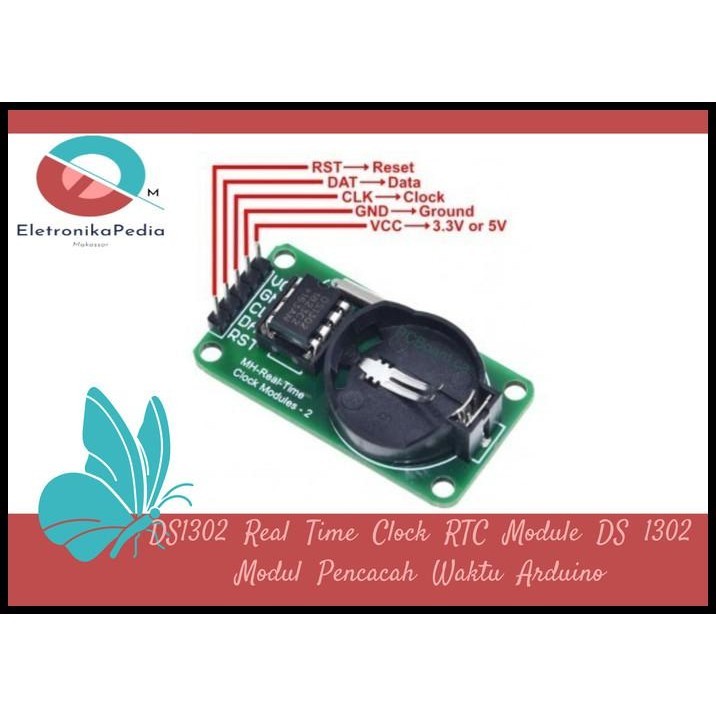 Jual TERBARU DS1302 REAL TIME CLOCK RTC MODULE DS 1302 MODUL PENCACAH ...
