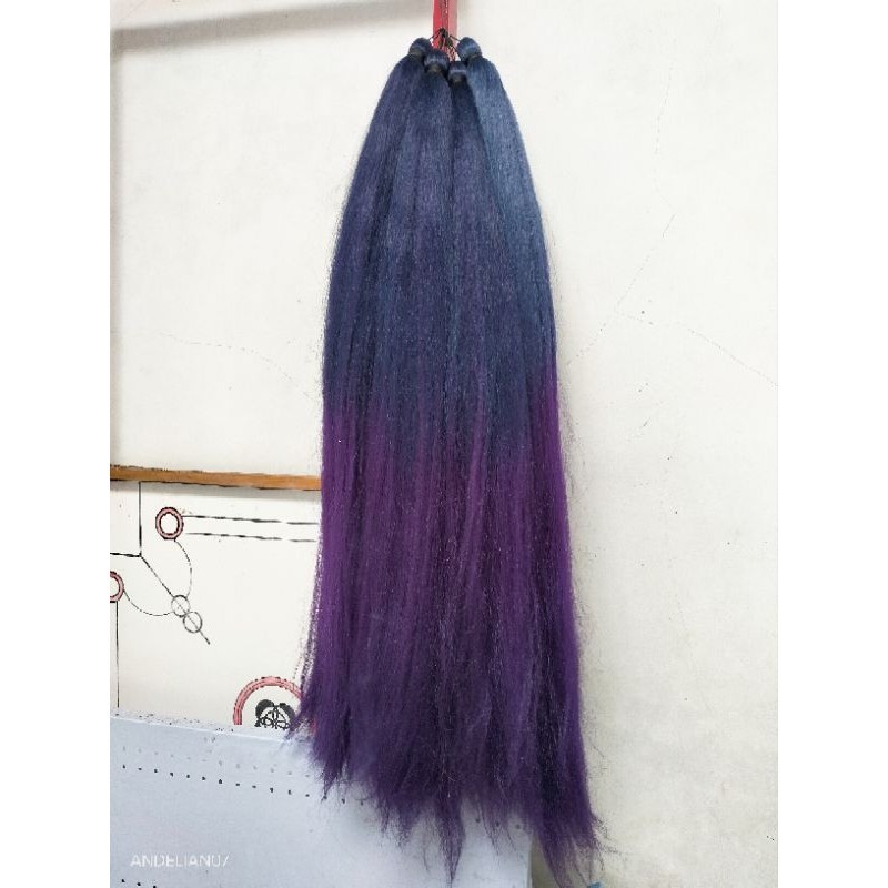 Jual Cemara Ombre Rambut Sambung 2 warna Ungu Biru dongker. | Shopee ...