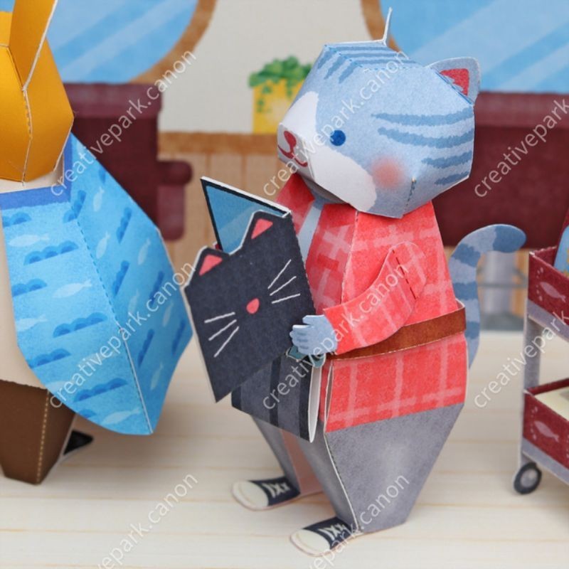 Jual Lembaran pola papercraft kucing penata rambut (CP-AgE47) | Shopee ...