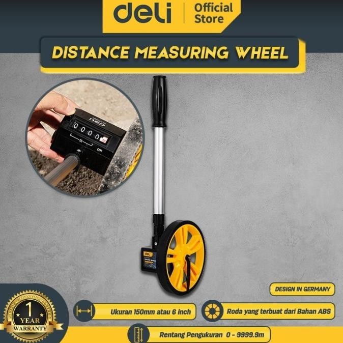 Jual Deli Measuring Wheel / Meteran Dorong Jalan 1 Roda Akurat ...