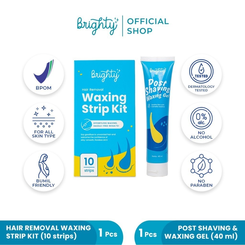 Jual Brighty Post Shaving & Waxing Gel & Waxing Strip Kit Shopee
