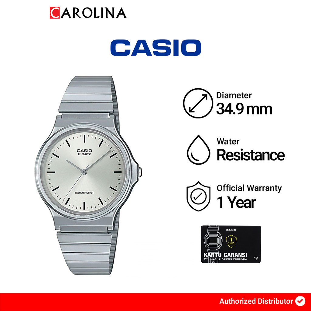 Jam Tangan Unisex Casio General MQ-24D-7E Silver Dial…