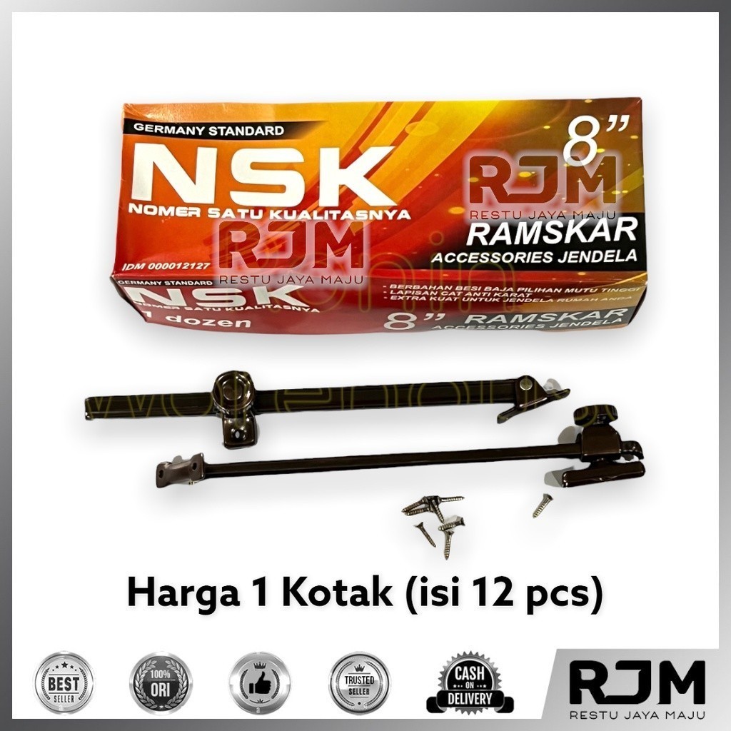 Jual [12 pcs] NSK Lamskar Putar Ramskar Hak Angin Penahan Jendela 8inch ...
