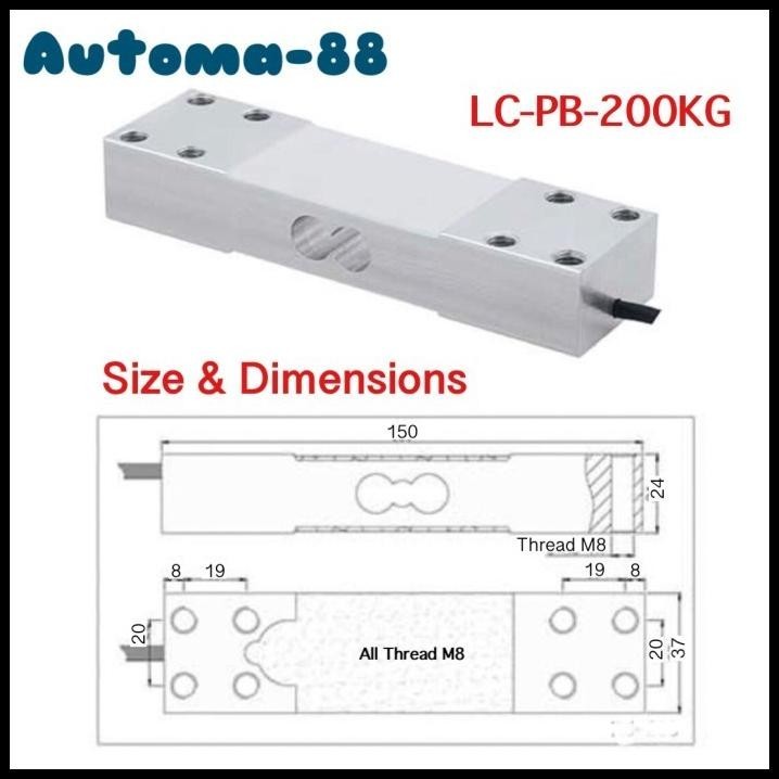 Jual TERBARU LOADCELL 200 KG LOAD CELL 200KG SENSOR TIMBANGAN DIGITAL ...