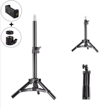 Tripod Handphone Dan Kamera 2.1 Meter Stand HP Model Lipat Dengan Holder Dan Ball Head Rotation