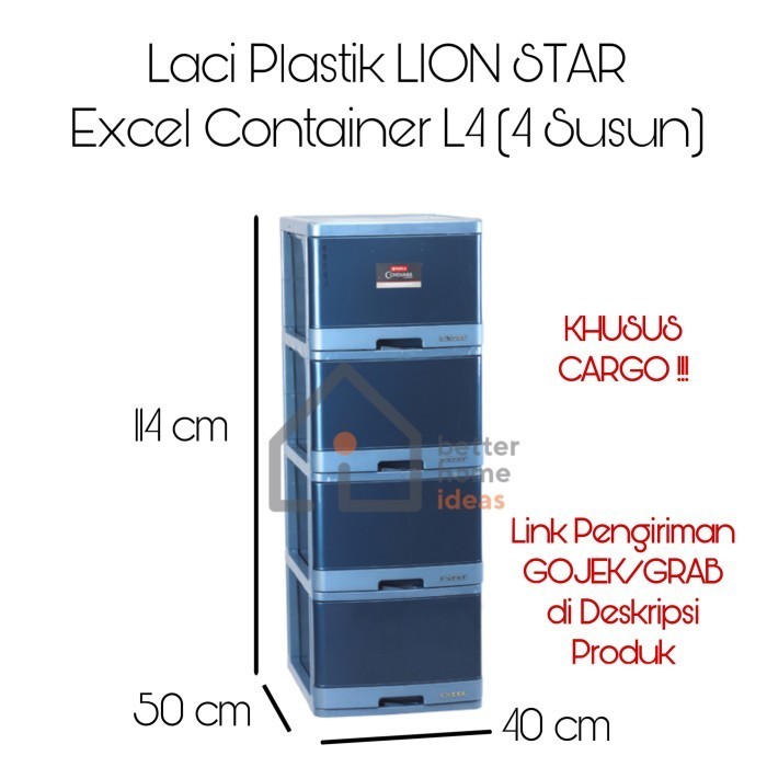 Jual [Cargo] Laci Plastik Lion Star Excel Container L4 - 4 Susun ...