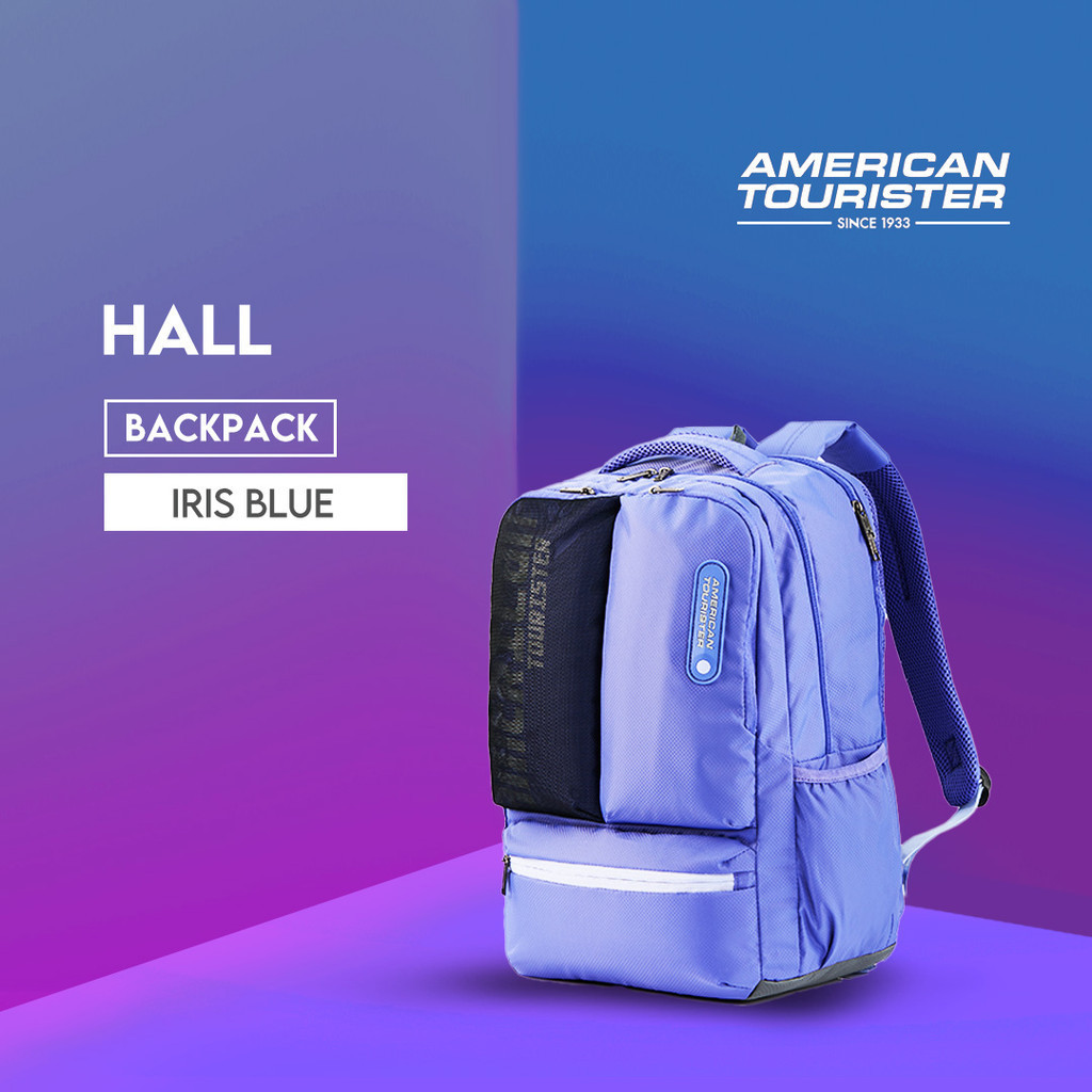 Jual American Tourister Hall BTS Backpack Iris Blue Shopee Indonesia