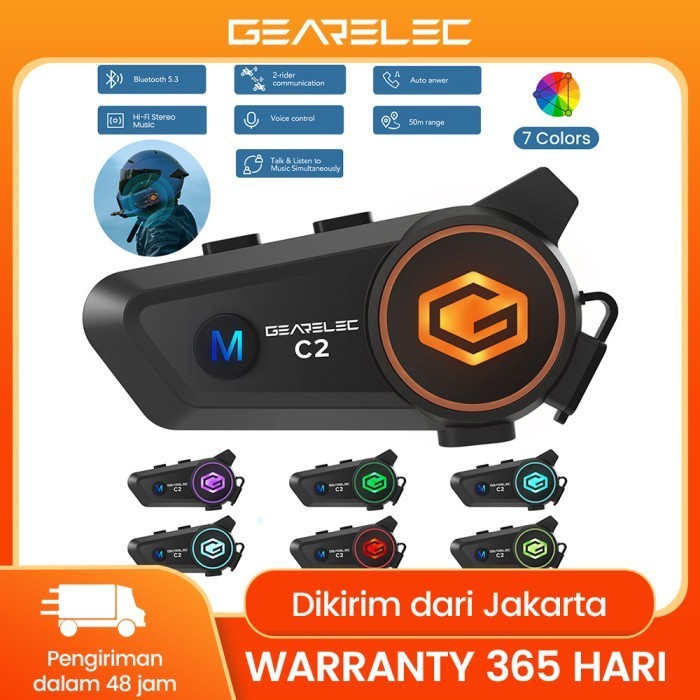 Jual C2 Helm Headset Intercom 2 Rider Ipx7 Gurangan Kebisingan Ces ...
