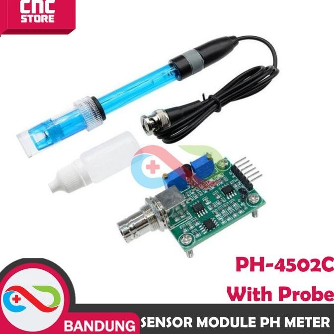 Jual SENSOR PH METER MODULE PH-4502C WITH PROBE ELECTRODE FOR ARDUINO ...